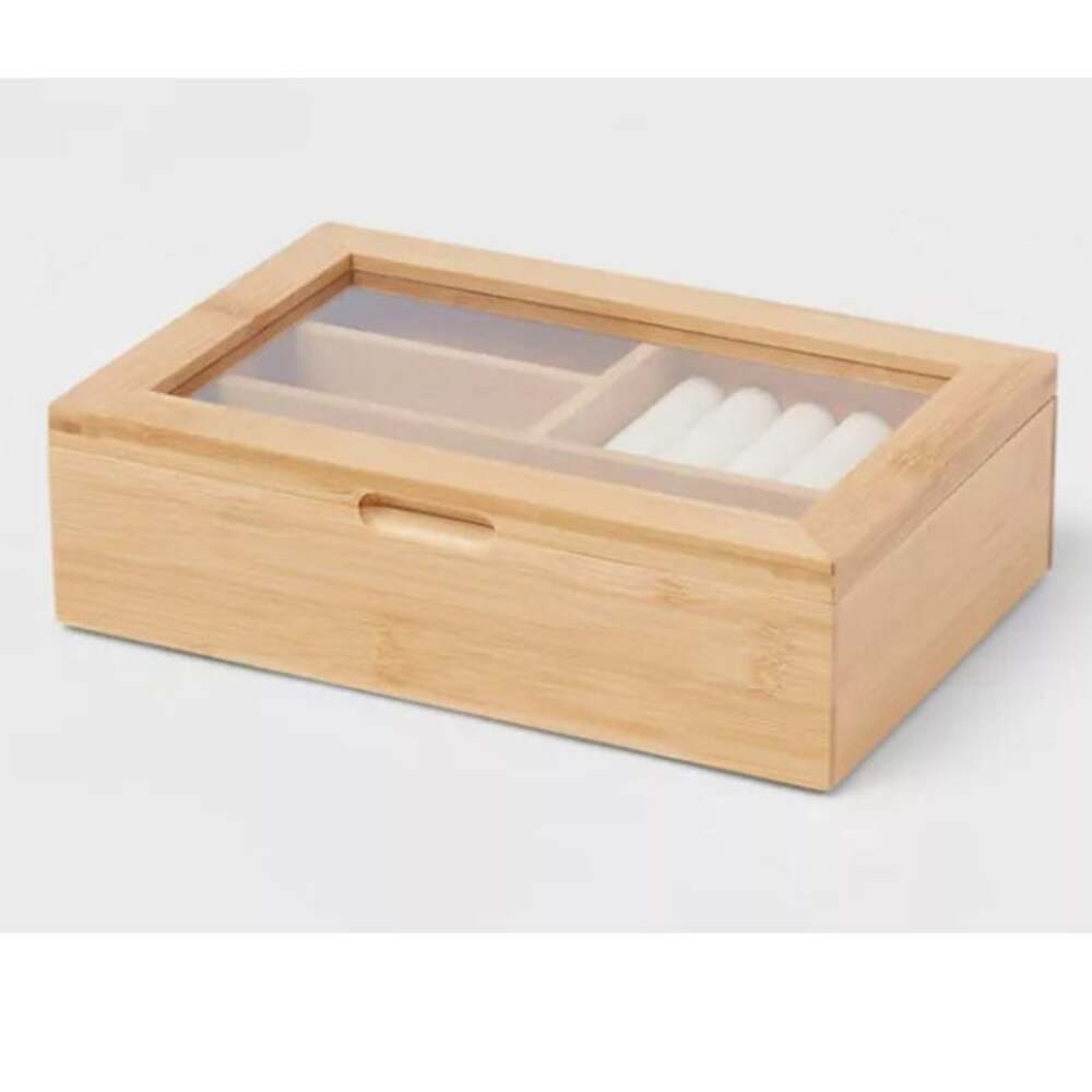 9" x 6" Bamboo Accessory Box with Acrylic Lid - Brightroom